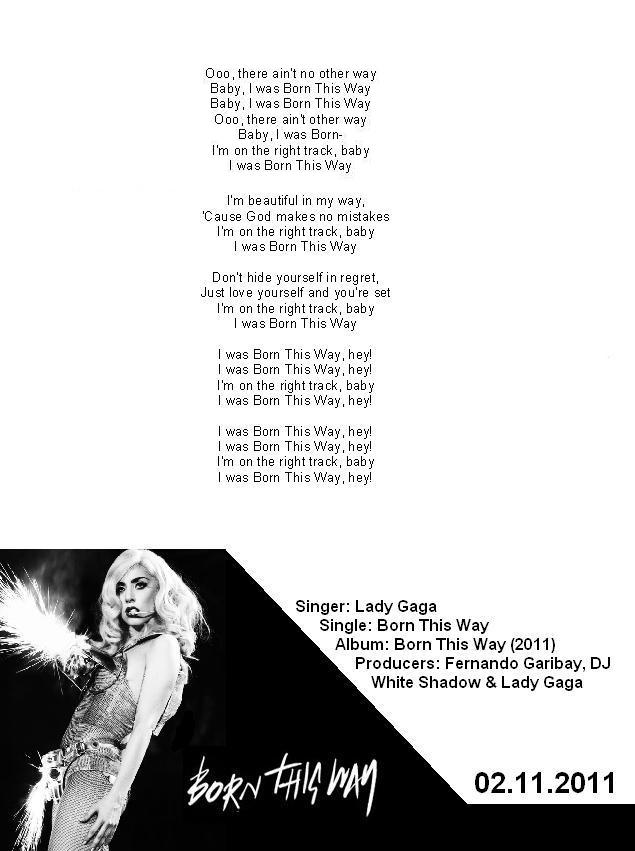 Born This Way Lyrics Part 3 By Gaga Fanno1 On Deviantart Born This Way Lyrics Part 3 By Gaga Fanno1 On Deviantart