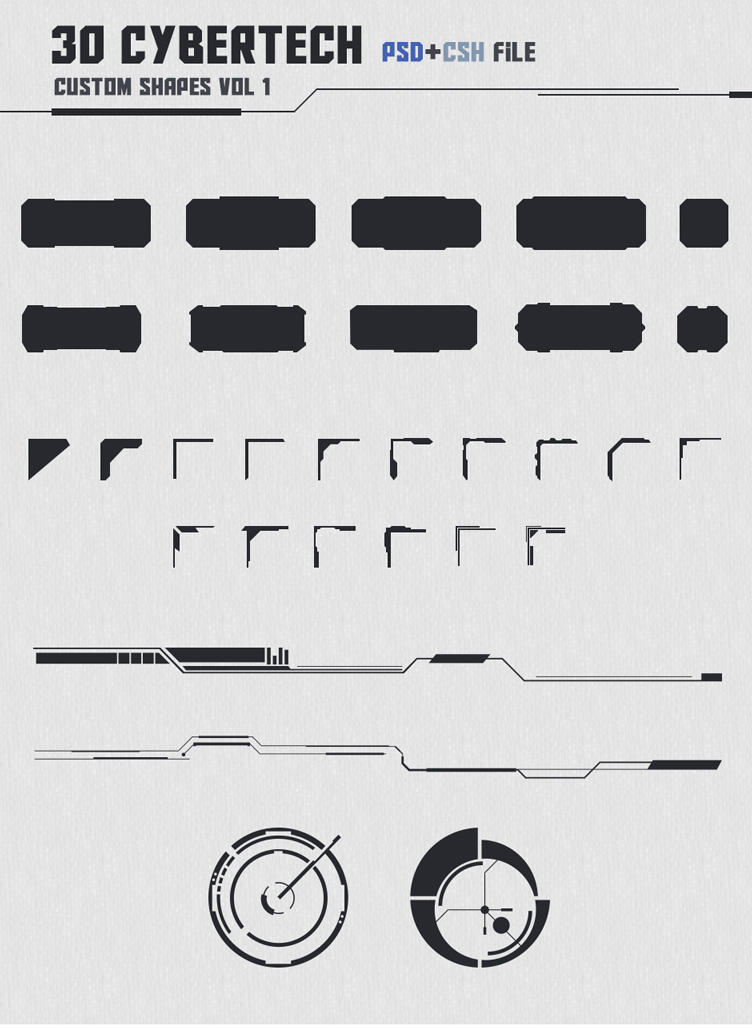 30 Cybertech Shapes Vol. 1 by KodiakGraphics on DeviantArt