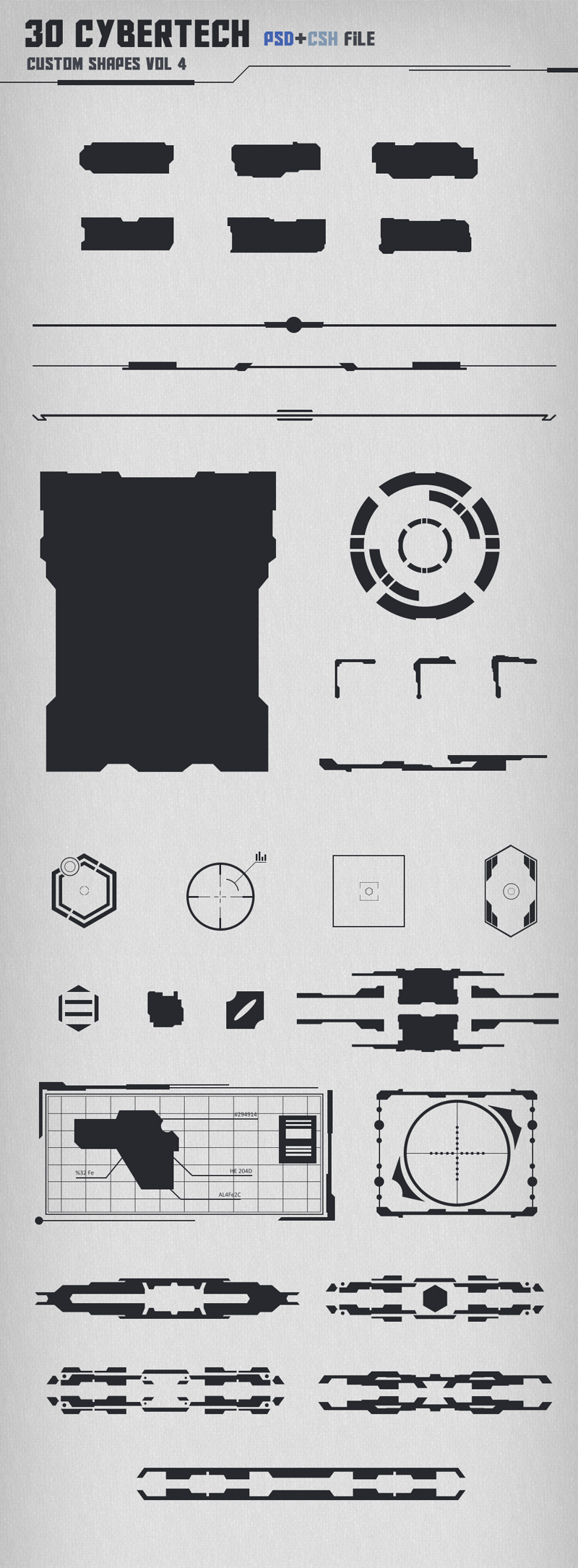 30 Cybertech Shapes Vol. 4 by KodiakGraphics on DeviantArt