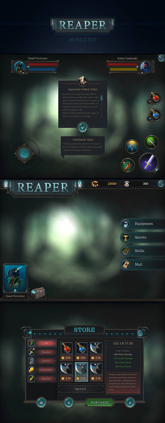 Mobile Reaper Reaper Mobile GUI by KodiakGraphics on DeviantArt