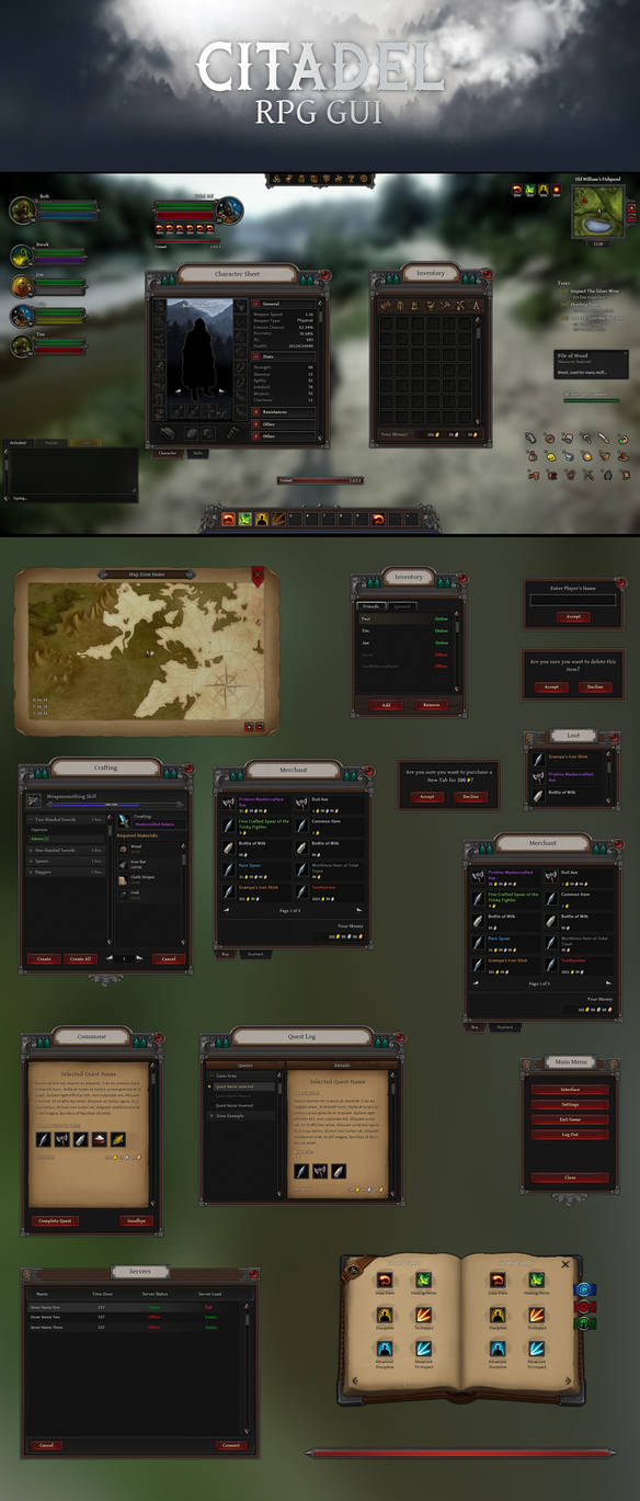 Citadel RPG GUI by KodiakGraphics on DeviantArt