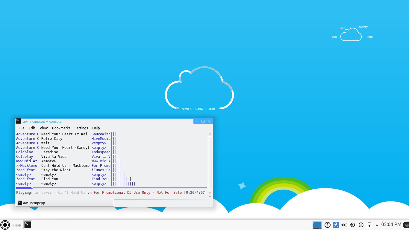 cloudy cloudy desktop kubuntu 14.04 KDE