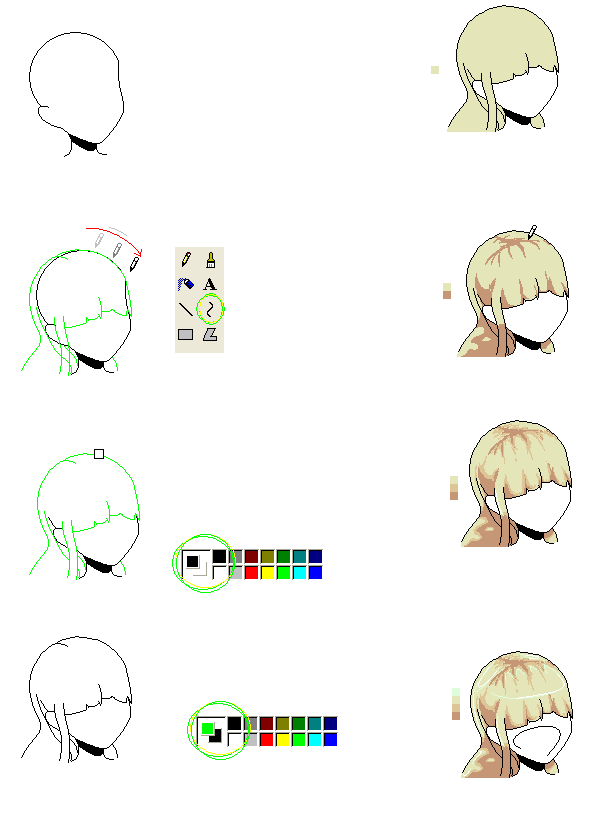 Tutorial pixel hair making2