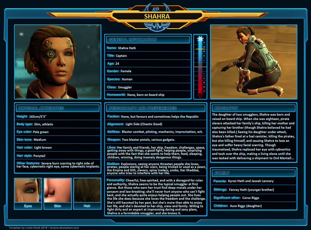 SWTOR Character Sheet - Shahra