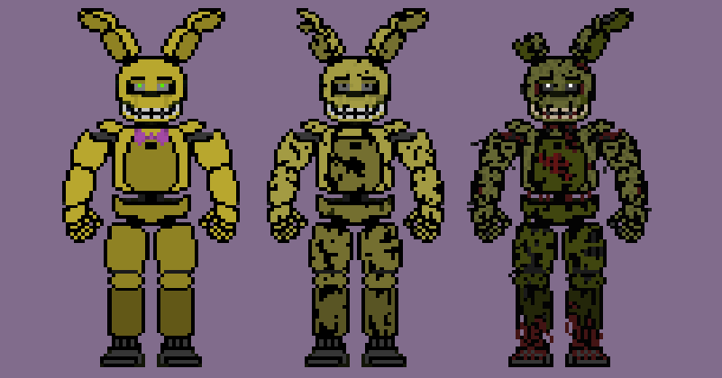 Pixelated Springtrap Springtrap Through Time PixelArt by HerobrineGM on DeviantArt