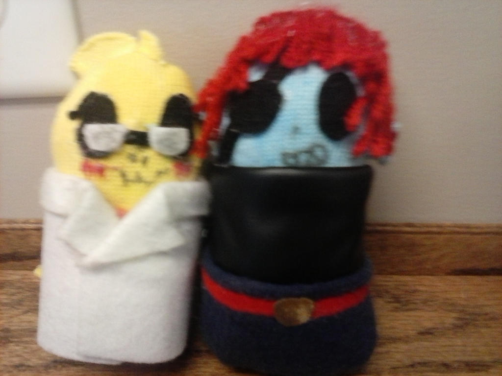 Plushies I made: Undyne + Alphys by Blackberry-Jam on DeviantArt