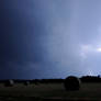 Lightning Storm Over Hay Field