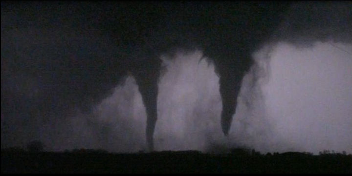 Identical Twin Tornadoes by Bvilleweatherman