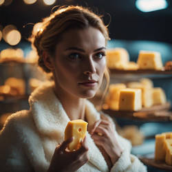 Woman cheese transformation 