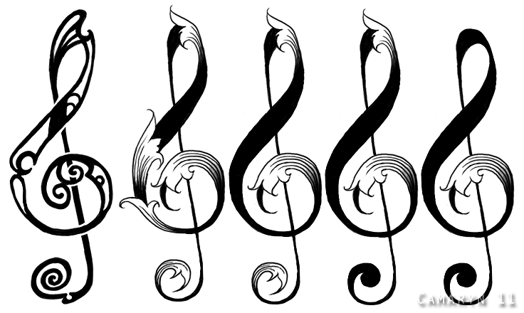 Treble Clef Tattoo Design