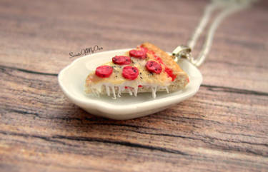 Pizza Necklace - Handmade using Polymer Clay