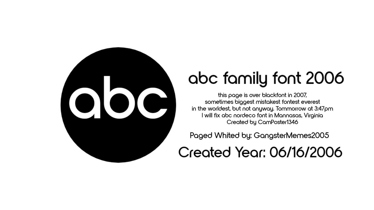 Fornt Abc ABC Family Font 2006-2007 by guaposebi on DeviantArt