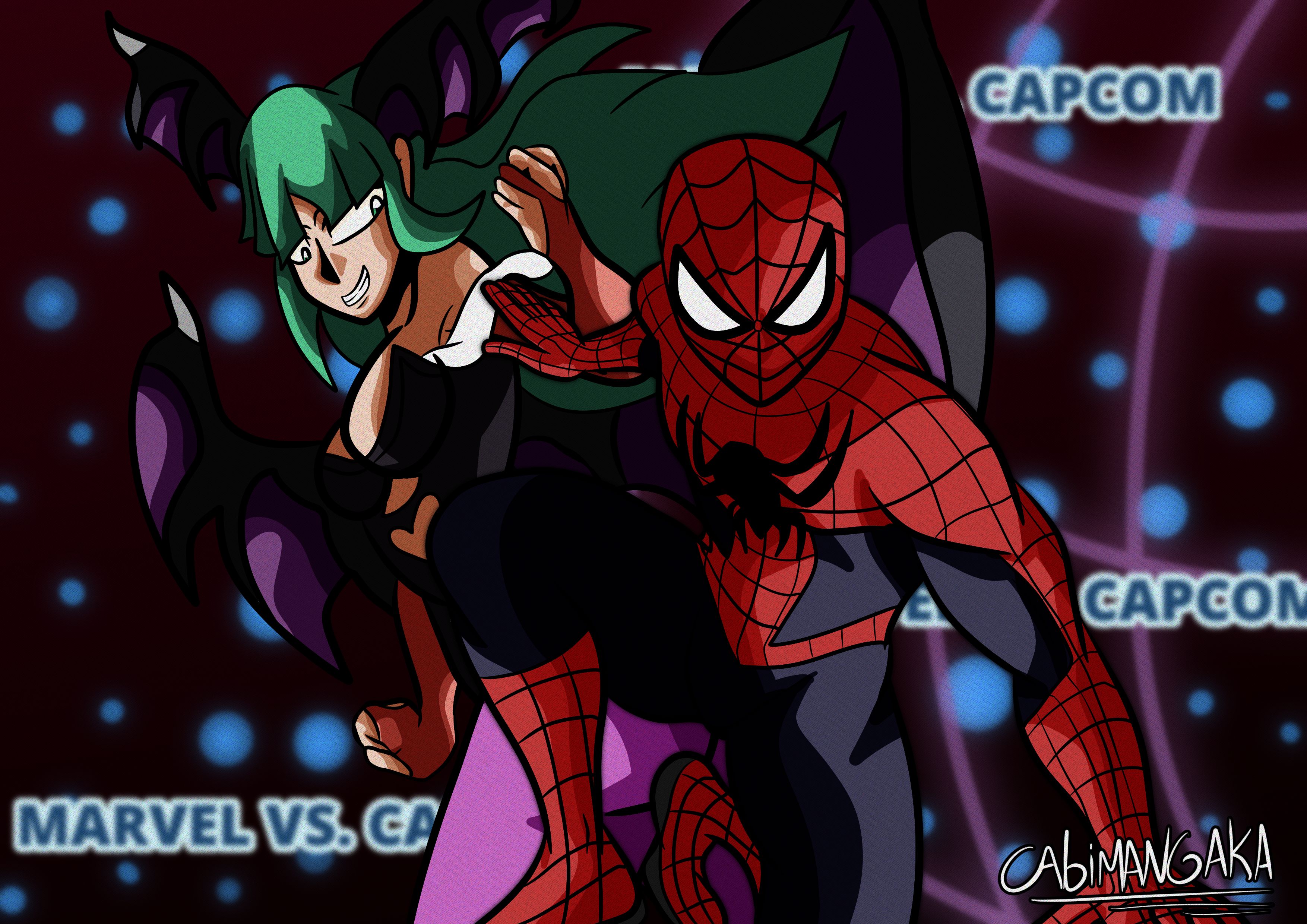 Spiderman x Morrigan by CabiMangaka on DeviantArt