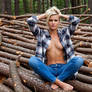 Ripped jean woodland lady in bun 72891 00001