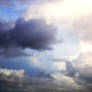 Blue and white sky stock