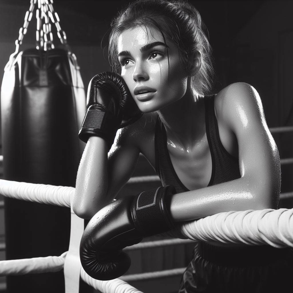 Boxing Pin Up Female boxer (AI gene) by Ginelon on DeviantArt