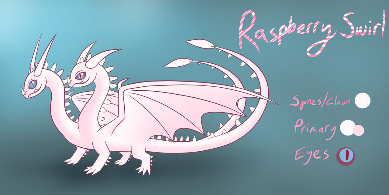 Raspberry Swirl the Albino Zippleback Reference by KyuremStar on DeviantArt