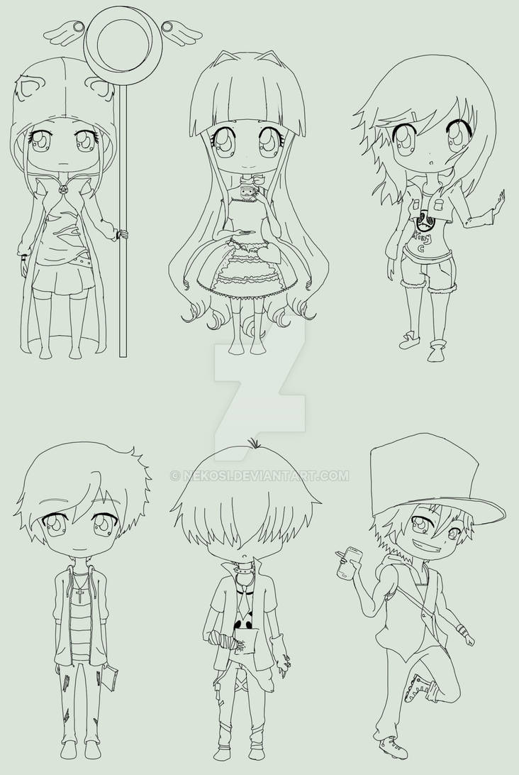 Chibi Group Outline by NekoSi on DeviantArt
