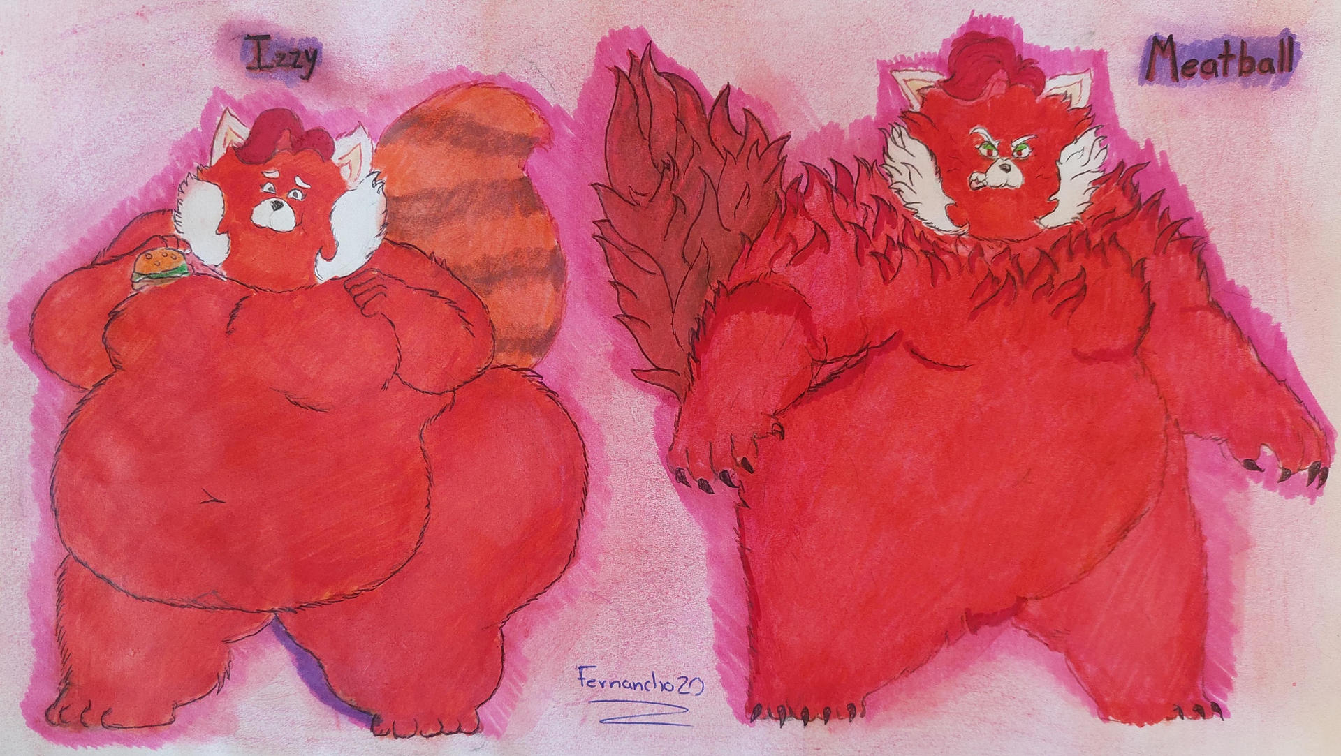 Izzy y meatball(ming pandas...the turning red)
