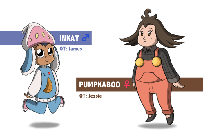 Gijinkas: James's Inkay and Jessie's Pumpkaboo