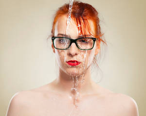 Norwegian KIRA soaking wet in new glasses shoot!