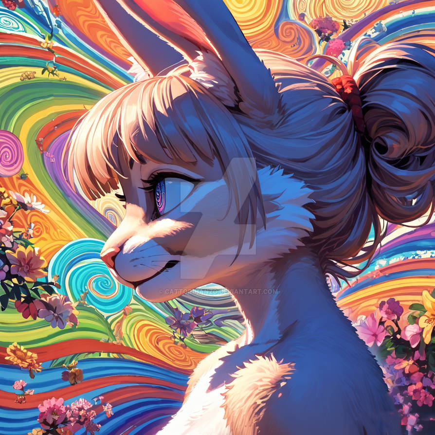 Psychedelic Rabbit Adoptable by cattorihanzo on DeviantArt