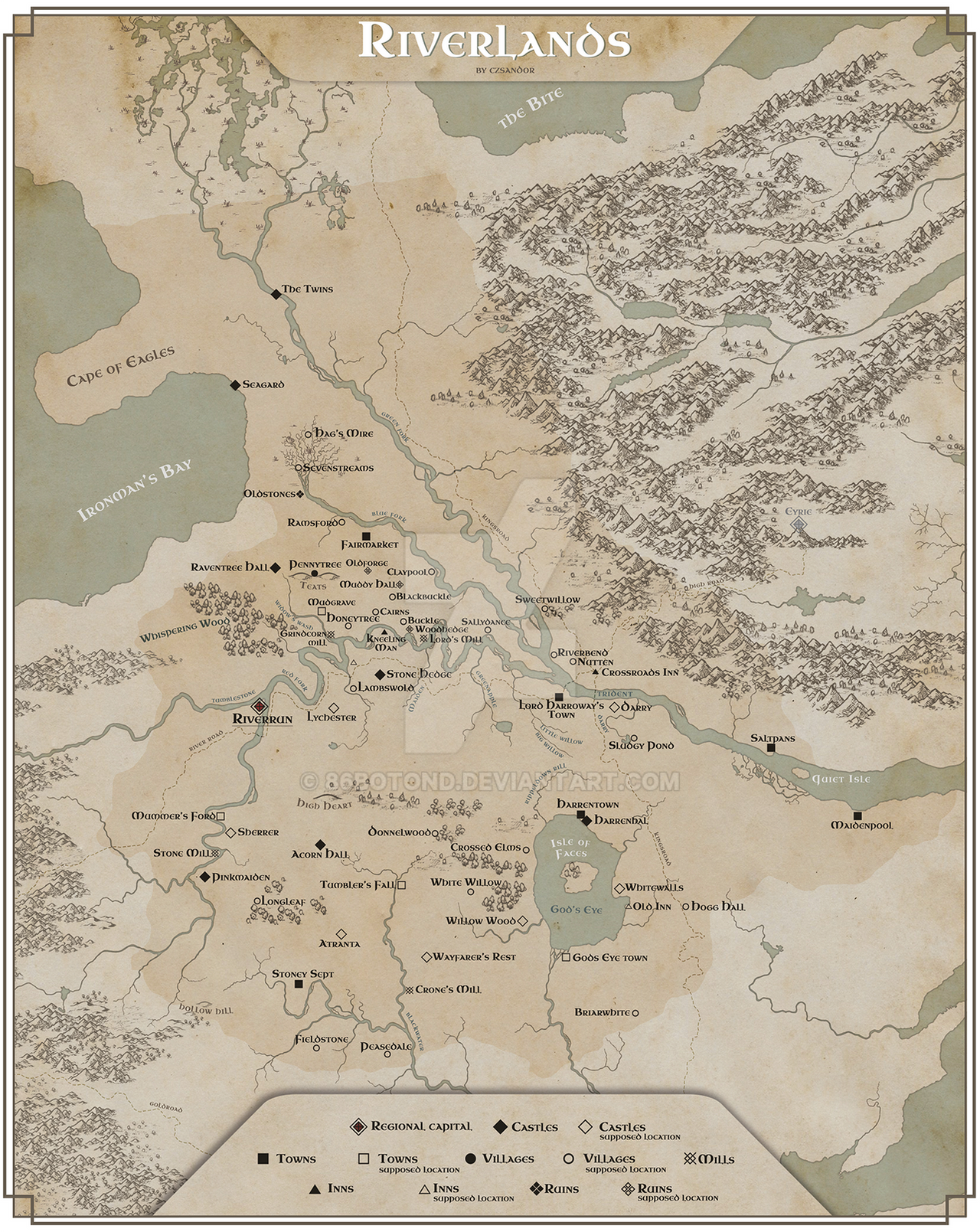 Westeros Rivers Map The Riverlands map - Westeros by 86Botond on DeviantArt