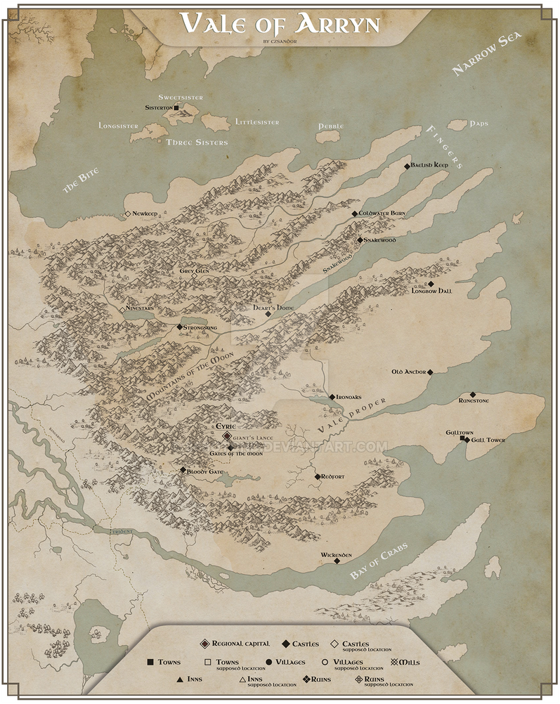 The Vale of Arryn map - Westeros by 86Botond on DeviantArt