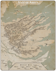 The Vale of Arryn map - Westeros