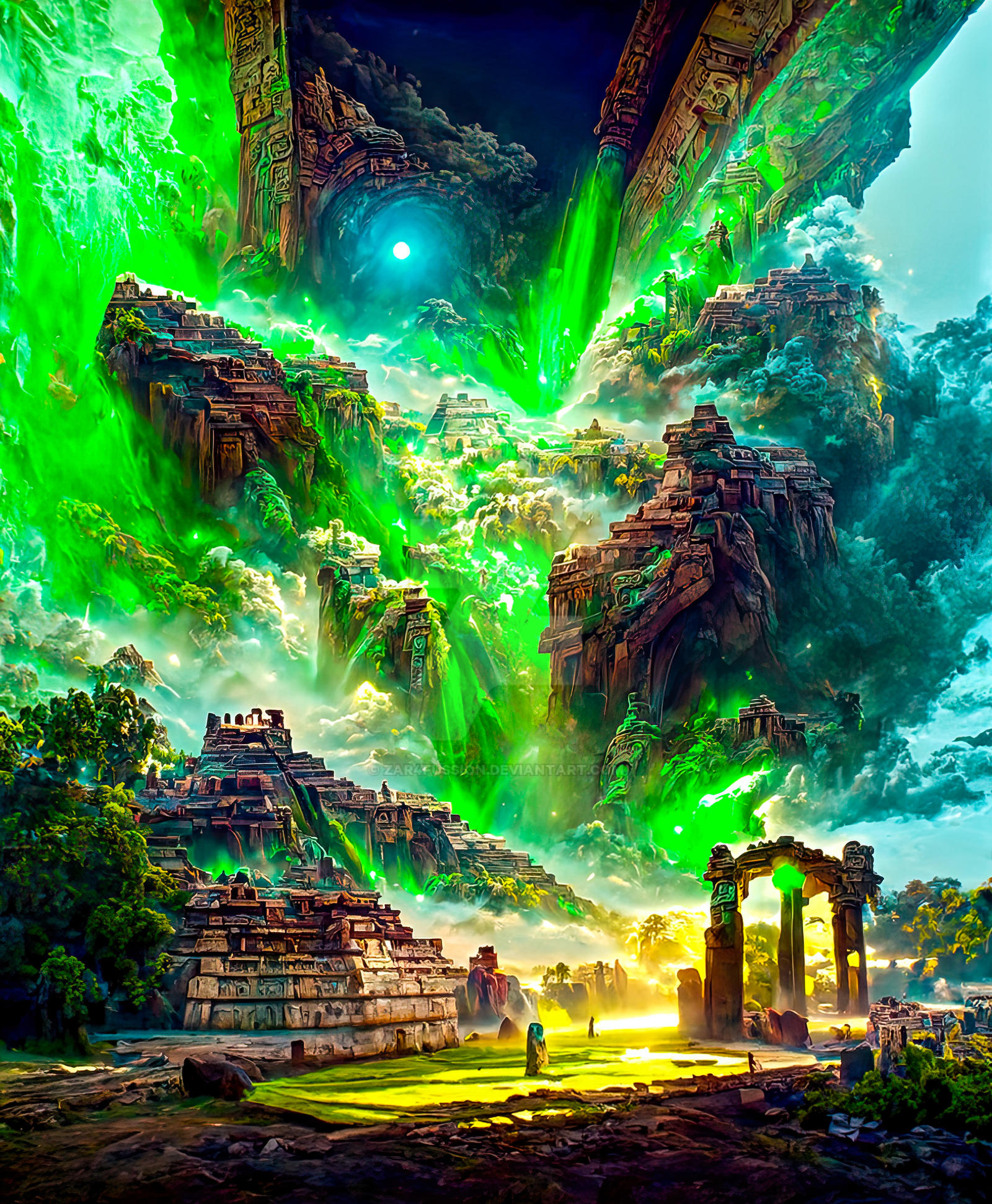 Deviantart Aztec Ritual Releasing the ancient demons from old aztec shrine by zar4fussion on ...