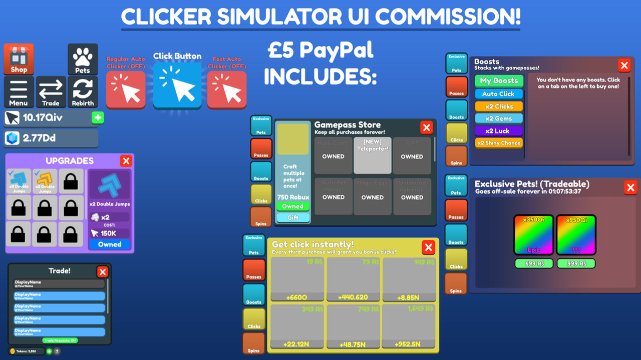 Clicker Simulator UI Commision 1 by rurenz on DeviantArt