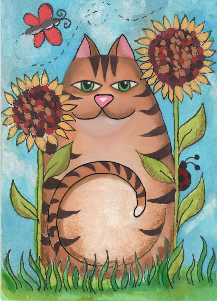 Catwithsunflowers1