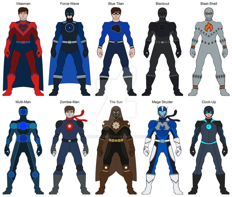 Ten of my Superhero OCS by arachnidbitten on DeviantArt