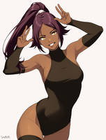 Yoruichi sketch #3 COLORED (BLEACH)