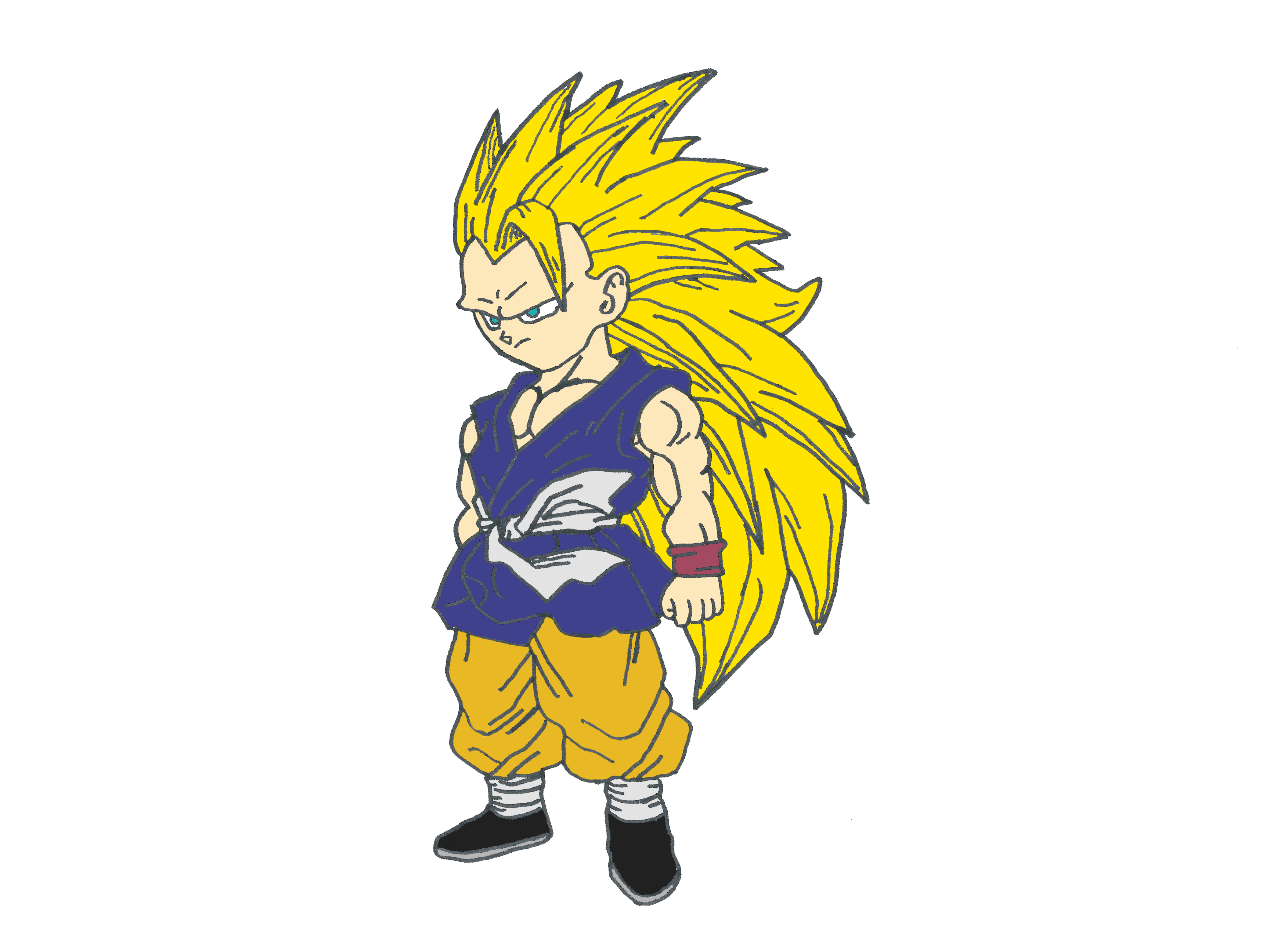 Como desenhar o GOKU Gt super sayajin 3 💎 