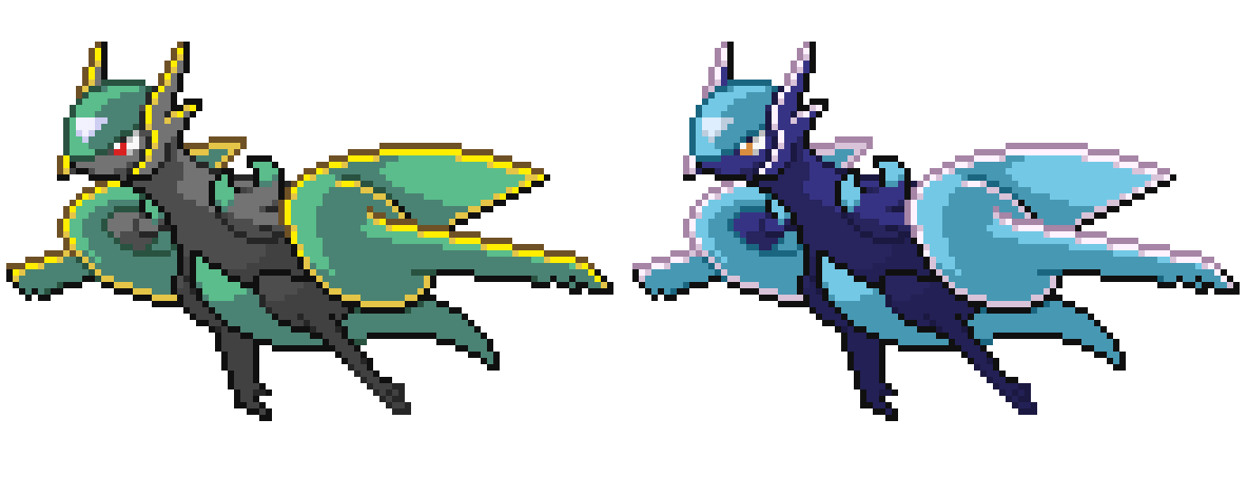 Pokemon Palette Swaps — Mega Lucario and shiny Mega Rayquaza!