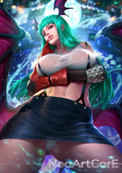 Morrigan dressed as Tifa