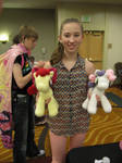 Michelle Creber with Apple Bloom and Sweetie Belle by NerdyKnitterDesigns