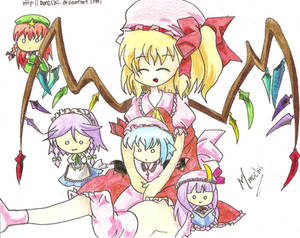 Flandre with Touhou Chibis