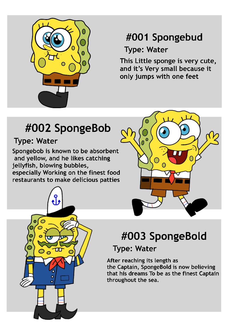 Spongebob Mutating SpongeBob's evolution line by SunnyJade97 on DeviantArt