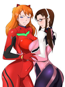 Asuka and Mari (Evangelion)