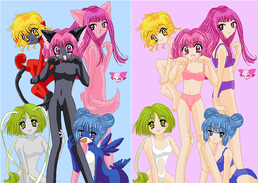 Mew Girls Anthro and Swimsuits