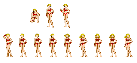 Metroid II:  Return of Samus ending bikini sprites