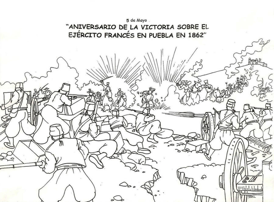 Imprimible sobre La Batalla de Puebla -Dibujo- JPG by GianFerdinand on  DeviantArt