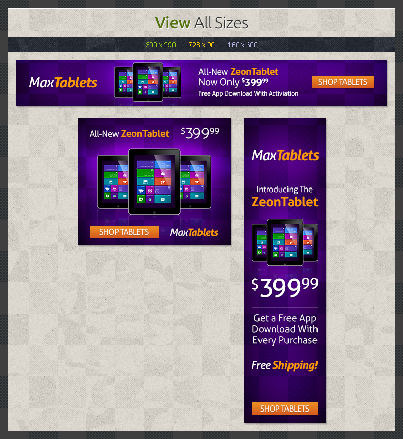 Tablet PC Web Banners