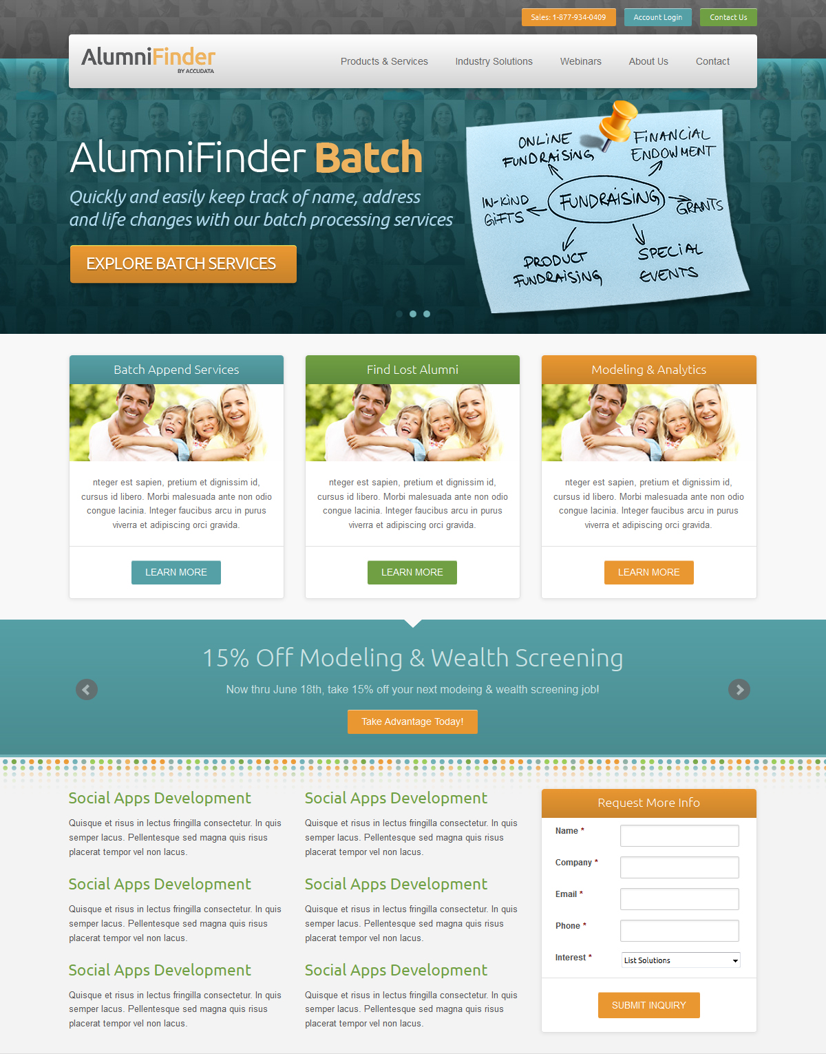 AlumniFinder Responsive Web Design