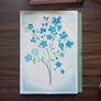 Blue blossoms in watercolor