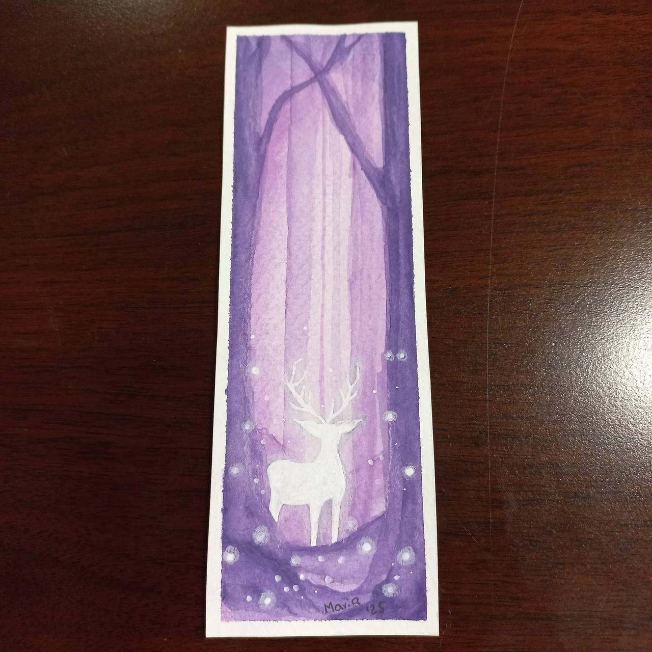 Enchanted Forest bookmark in watercolor