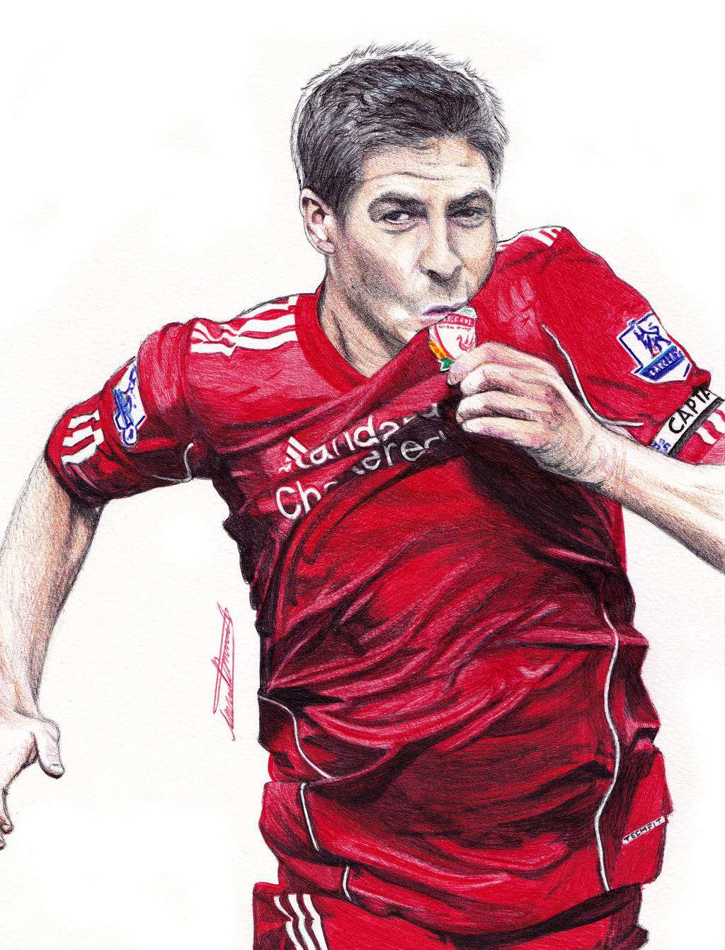 Steven Gerrard Ballpoint Pen Drawing