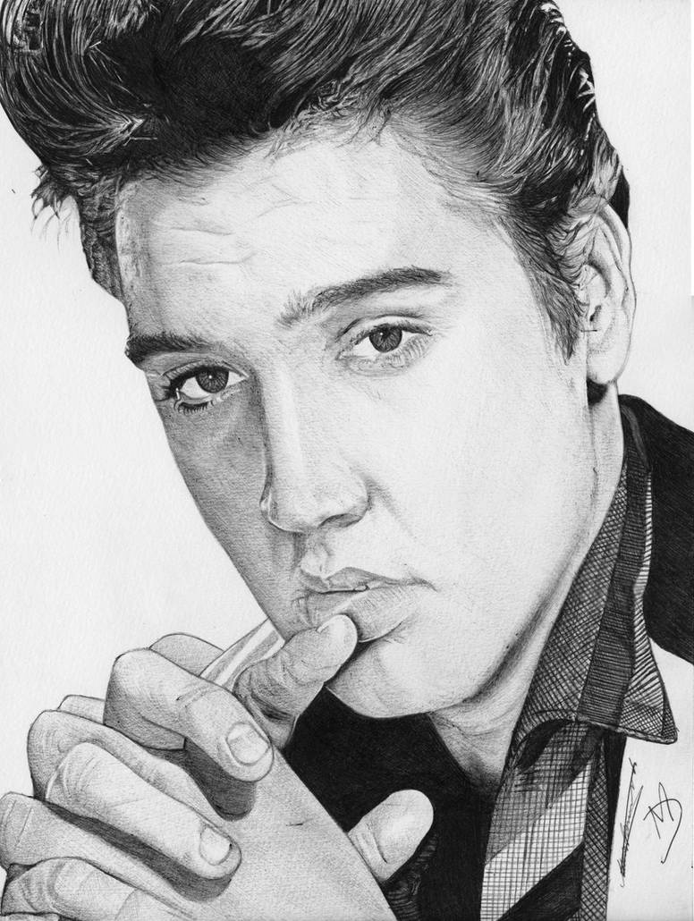 Simple Sketch Drawings Of Elvis Presley for Beginner